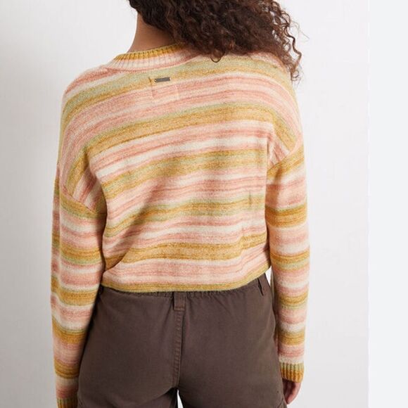 BILLABONG SO Charmed Striped Cropped Sweater Size Large - Picture 3 of 11